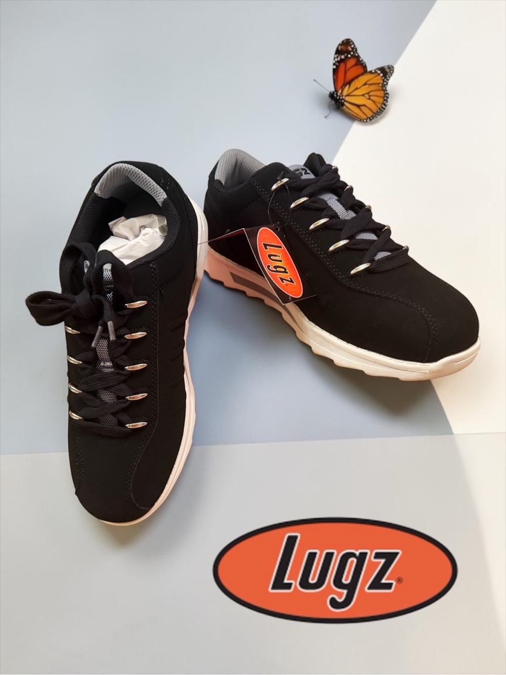 Lugz Men’s Changeover II Black Gray White Oxford Sneakers Size 9D NIB
